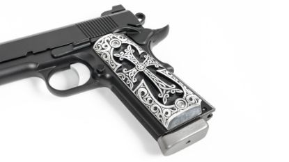 Picture of Outshine Designs 1911 Sterling Silver Cross Design Pistol Grip