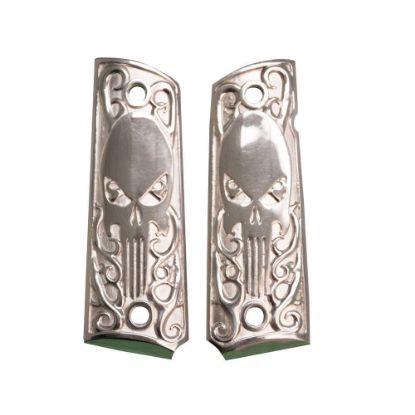 Picture of Outshine Designs 1911 Sterling Silver Skull Pistol Grip
