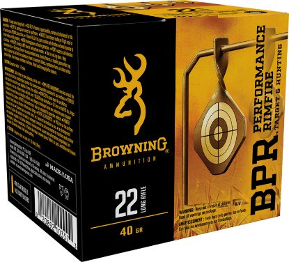 Picture of Browning Ammo B194122400 Bpr Performance Rimfire 22 Lr 40 Gr Lead Round Nose 400 Per Box/ 4 Case 