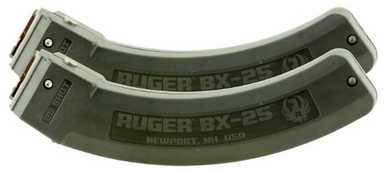 Picture of Ruger 90548 Bx-25 Value Pack 25Rd Magazine Fits Ruger 10/22/Sr/77/Charger 22Lr Bx-25 Black 2 Pack 