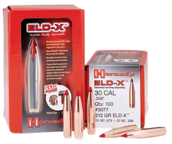 Picture of Hornady 3074 Eld-X 30 Cal .308 178 Gr Extremely Low Drag Expanding 100 Per Box/ 15 Case 