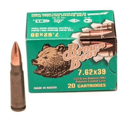 Picture of Bear Ammo 7.62X39mm 123 Grain Full Metal Jacket Polymer 500 Round Case