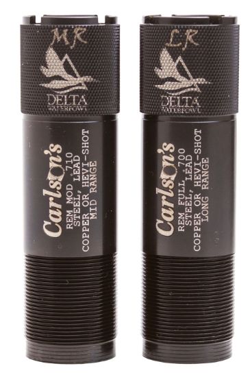 Picture of Carlson's Choke Tubes 07260 Delta Waterfowl Remington 12 Gauge Mid-Range Long Range Knurled 17-4 Stainless Steel 