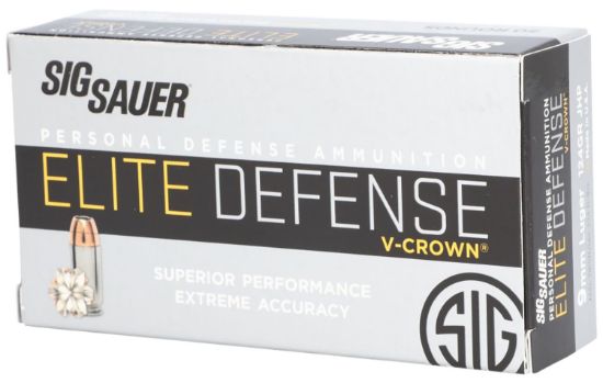 Picture of Sig Sauer E9mma250 Elite Performance 9Mm Luger 124 Gr V Crown Jacketed Hollow Point 50 Per Box/ 10 Case 