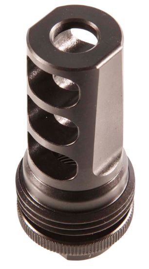 Picture of Silencerco Ac591 Asr Muzzle Brake Black Steel With 5/8"-24 Tpi Threads For 30 Cal 