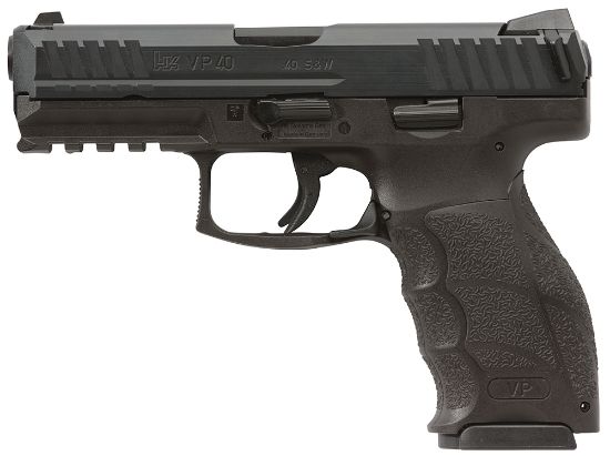 Picture of Hk 81000243 Vp40 *Ma Compliant 40 S&W 10+1 4.09" Black Steel Barrel, Black Serrated Steel Slide, Black Polymer Frame W/Picatinny Rail, Black Finger Groove Grip, Ambidextrous 