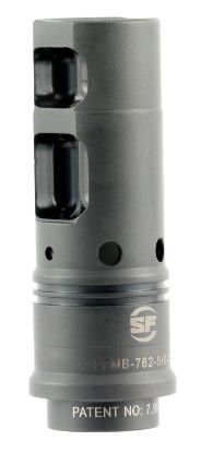 Picture of Surefire Sfmb7625824 Socom Muzzle Brake Black Dlc Stainless Steel With 5/8"-24 Tpi Threads For 7.62Mm Ar-10 