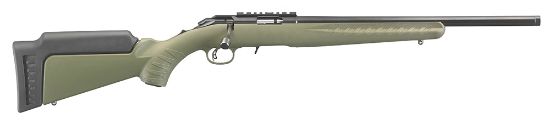 Picture of Ruger 8336 American Rimfire Sports South Exclusive Full Size 17 Hmr 9+1 18" Satin Blued Threaded Barrel, Blued Scope Rail Steel Receiver, Od Green Synthetic Adjustable Stock, Right Hand 