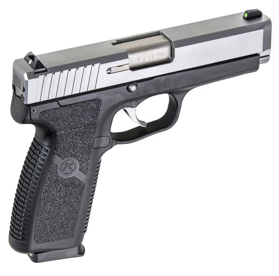 Picture of Kahr Arms Cm9093n Cm9 9Mm Luger 6+1 3" Stainless Steel Barrel, Matte Stainless Serrated Slide, Black Polymer Frame, Black Textured Polymer Grip, Night Sights, No Safety, Right Hand 