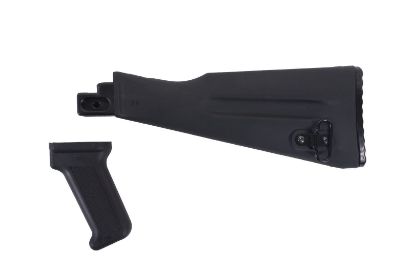 Picture of Arsenal Ak47 / Ak74 Warsaw Length Black Buttstock And Pistol Grip Set For Stamped Receivers