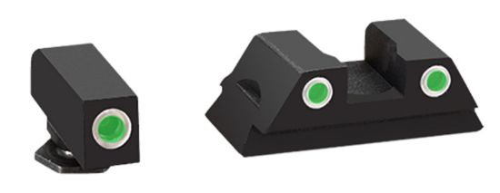 Picture of Ameriglo Gl430 Classic Tritium Sight Set For Glock Black | Green Tritium White Outline Front And Rear 