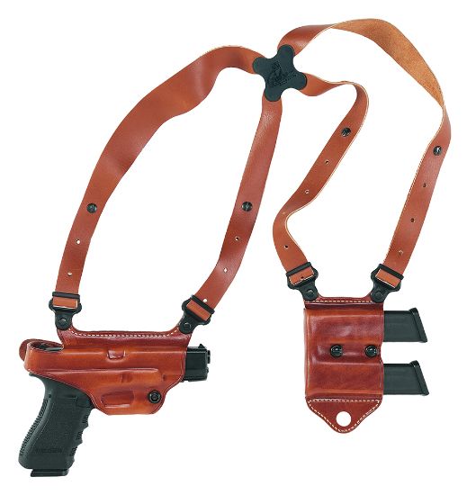 Picture of Galco Mcii224 Miami Classic Ii Shoulder System Size Fits Chest Up To 56" Tan Leather Compatible W/Glock 17 Gen1-5/19 Gen1-5/22 Gen2-5 Right Hand 