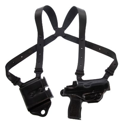 Picture of Galco Mcii224b Miami Classic Ii Shoulder System Size Fits Chest Up To 56" Black Leather Compatible W/Glock 17 Gen1-5/19 Gen1-5/22 Gen2-5 Right Hand 