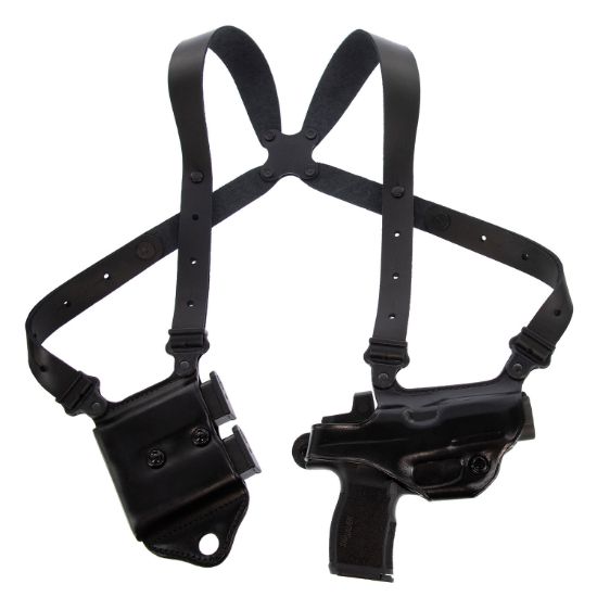 Picture of Galco Mcii224b Miami Classic Ii Shoulder System Size Fits Chest Up To 56" Black Leather Compatible W/Glock 17 Gen1-5/19 Gen1-5/22 Gen2-5 Right Hand 