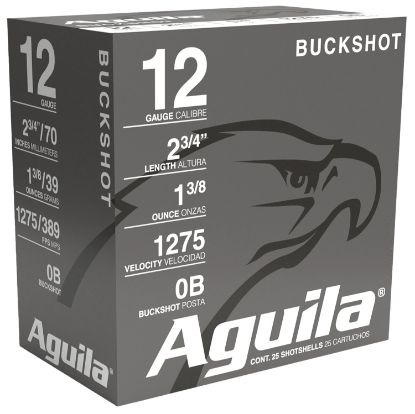 Picture of Aguila 1C1200ba Buckshot High Velocity 12Gauge 2.75" 1 3/8Oz 0Buck Shot 25 Per Box/10 Case 