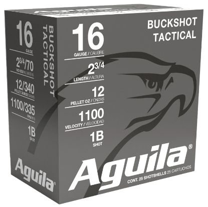 Picture of Aguila 1C1601ba Buckshot High Velocity 16Gauge 2.75" 1 1/8Oz 1Buck Shot 25 Per Box/10 Case 