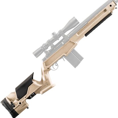 Picture of Archangel Aam1adt Precision Stock Desert Tan Synthetic Fixed With Adjustable Cheek Riser For Springfield M1a, M14 