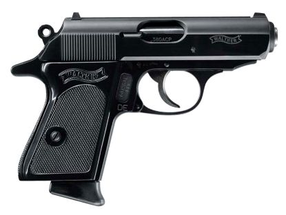 Picture of Walther Arms 4796002 Ppk 380 Acp 6+1 3.30" Black Steel Barrel, Black Serrated Zinc Alloy Slide, Black Aluminum Frame W/Beavertail, Black Polymer Grip, Manual Thumb Safety 