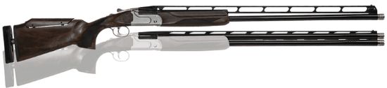 Picture of Cz-Usa 06582 All American Trap Combo 12 Gauge 3" 2Rd 32" Gloss Blued Barrel, Brushed Stainless Metal Finish, Turkish Walnut Stock With Monte Carlo Adjustable Comb 