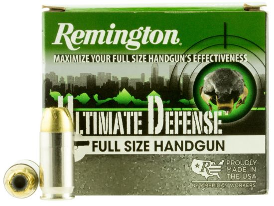 Picture of Remington Ammunition 28973 Ultimate Defense Full Size Handgun 45 Acp +P 185 Gr Brass Jacket Hollow Point 20 Per Box/ 25 Case 