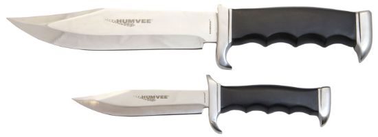 Picture of Humvee Adventure Gear Hmvbc02bk Bowie Knife Set Fixed Plain Spear Point Polished Stainless Steel Black Pakawood 
