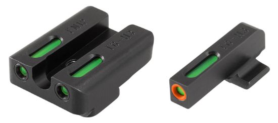 Picture of Truglo Tg13fn1pc Tfx Pro Black | Green Tritium & Fiber Optic Orange Outline Front Sight Green Tritium & Fiber Optic Rear Sight 