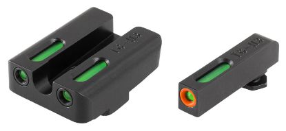 Picture of Truglo Tg13gl2pc Tfx Pro Black | Green Tritium & Fiber Optic Orange Outline Front Sight Green Tritium & Fiber Optic Rear Sight 