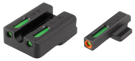 Picture of Truglo Tg13hp1pc Tfx Pro Black | Green Tritium & Fiber Optic Orange Outline Front Sight Green Tritium & Fiber Optic Rear Sight 