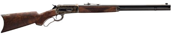 Picture of Winchester Guns 534227142 Model 1886 Deluxe 45-70 Gov 8+1 Cap 24" Brushed Polished Blued Barrel Color Case Hardened Rec Satin Walnut Fixed Pistol Grip Stock Right Hand (Full Size) 