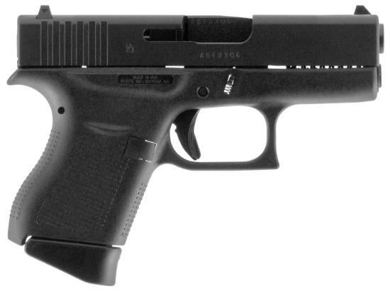 Picture of Glock Ui4350201 G43 Sub-Compact 9Mm Luger 6+1 3.41" Black Steel Barrel, Matte Black Serrated Steel Slide, Black Polymer Frame, Black Textured Polymer Grip, Usa Made 