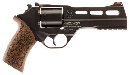 Picture of Chiappa Firearms 340220 Rhino 50Ds Small Frame 357 Mag 6 Shot, 5" Black Anodized Steel Vent Rib Barrel, Blued Steel Cylinder, Black Anodized Aluminum Frame, Walnut Grip, Concealed Hammer 