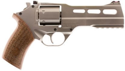 Picture of Chiappa Firearms Cf340247 Rhino 50Sar *Ca Compliant 357 Mag 6 Shot 5" Nickel-Plated Steel Barrel & Cylinder, Nickel-Plated Aluminum Frame & Barrel Shroud, Picatinny Rail, Walnut Grip 