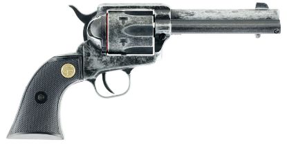 Picture of Chiappa Firearms 340089 Saa 1873 Medium Frame 22 Lr 6 Shot, 4.75" Antiqued Steel Barrel, Antiqued Steel Frame, Antique Cylinder, Black Plastic Grip, Exposed Hammer 