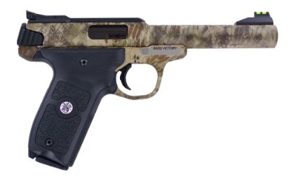 Picture of Smith & Wesson 10297 Sw22 Victory Full Size Frame 22 Lr 10+1 5.50" Kryptek Highlander Match Grade Steel Barrel & Frame, Black Textured Grip, Thumb Safety 