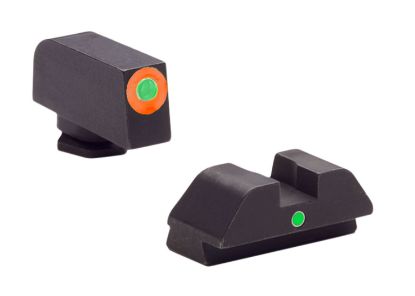 Picture of Ameriglo Gl205 I-Dot Sight Set For Glock Black | Green Tritium With Orange Outline Front Sight Green Tritium I-Dot Rear Sight 