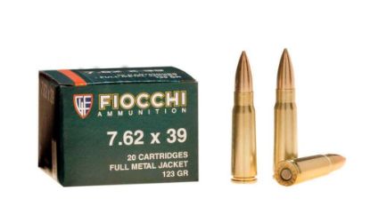 Picture of Fiocchi 7.62 X 39 Mm 124 Grain Full Metal Jacket Brass (Box Of 20 Round)