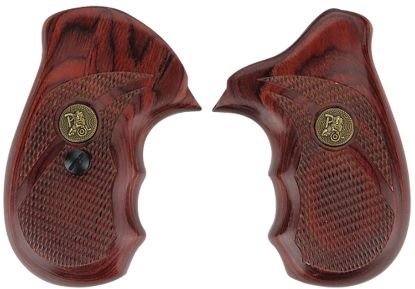 Picture of Pachmayr 63000 Renegade Grip Checkered Rosewood Laminate With Finger Grooves For S&W J Frame 