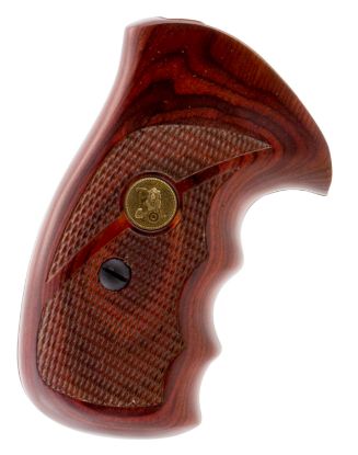 Picture of Pachmayr 63020 Renegade Grip Checkered Rosewood Laminate With Finger Grooves For S&W K/L Frame 