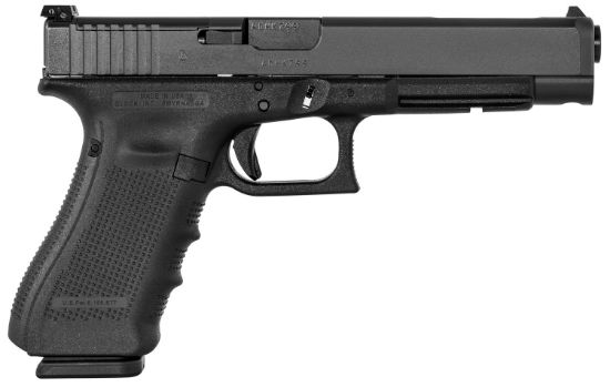 Picture of Glock Ug4130101mos G41 Gen4 Competition Mos 45 Acp 10+1 5.31" Steel Barrel, Matte Black Serrated W/Mos Cuts Steel Slide, Black Polymer Frame W/Picatinny Rail, Black Interchangeable Backstrap Grip 