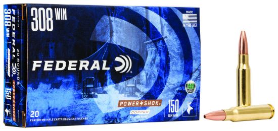 Picture of Federal 308150Lfa Power-Shok 308 Win 150 Gr Copper Hollow Point 20 Per Box/ 10 Case 