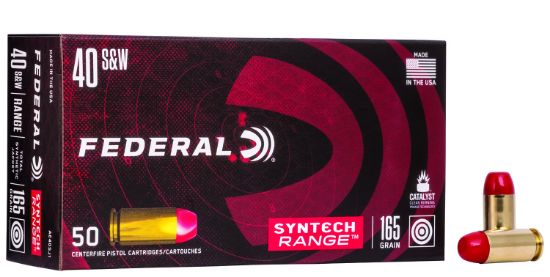 Picture of Federal Ae40sj1 American Eagle Syntech Range 40 S&W 165 Gr Total Syntech Jacket Flat Nose 50 Per Box/ 10 Case 