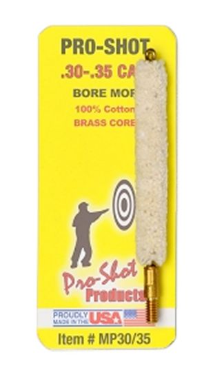 Picture of Pro-Shot Mp3035 Bore Mop .30 - .35 Cal Rifle #8-32 Thread Cotton 1.75" Long 