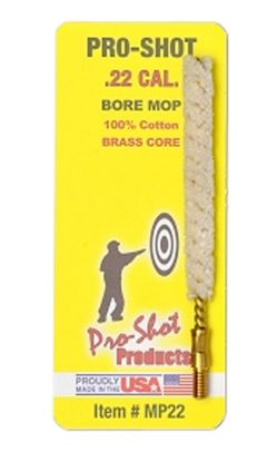 Picture of Pro-Shot Mp22 Bore Mop .22 Cal Handgun/Rifle #8-32 Thread Cotton 1.75" Long 