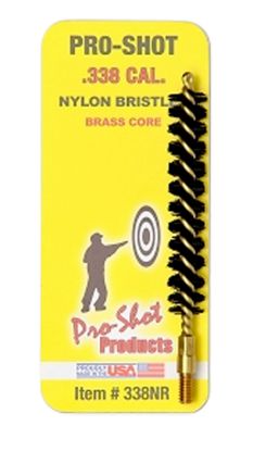 Picture of Pro-Shot 338Nr Bore Brush .338 Cal Rifle #8-32 Thread Nylon Bristles Brass Core 