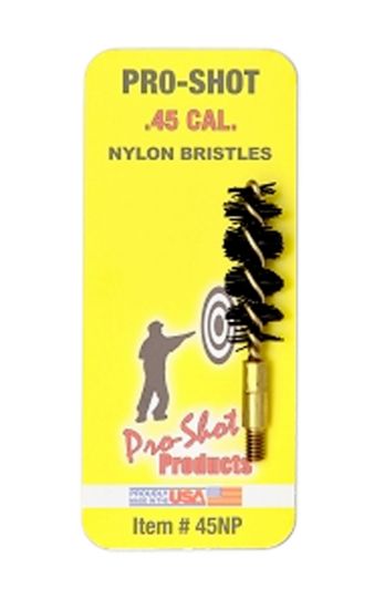 Picture of Pro-Shot 45Np Bore Brush .45 Cal Pistol #8-32 Thread Nylon Bristles Brass Core 