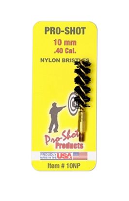 Picture of Pro-Shot 10Np Bore Brush .40/ 10Mm Cal Pistol #8-32 Thread Nylon Bristles Brass Core 