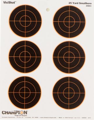 Picture of Champion Targets 45803 Visishot Bullseye Paper Hanging 25 Yds Small Bore Rifle 8.50" X 11" Black/White 10 Pack 