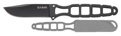 Picture of Ka-Bar 1118Bp Skeleton 2.50" Fixed Clip Point Plain Black 5Cr15mov Ss Blade, Black Skeletonized 5Cr15mov Ss Handle, Includes Sheath 