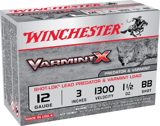 Picture of Winchester Ammo X123vbb Varmint X Shot-Lok 12 Gauge 3" 1 1/2 Oz Bb Shot 10 Per Box/ 10 Case 