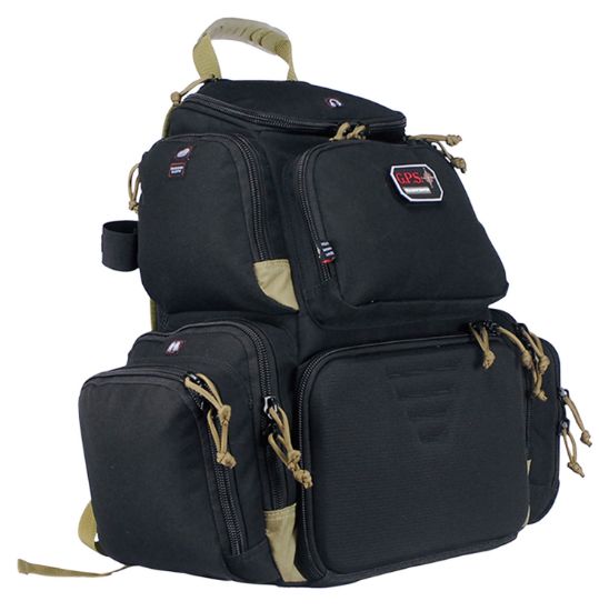 Picture of Gps Bags 1711Bpbt Handgunner Backpack Black/Tan 1000D Nylon Holds 4 Handguns 